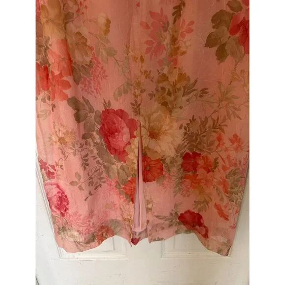 Vintage 90's Miss Dorby Pink Floral Sleeveless Maxi Dress And Jacket Size 12 - Picture 7 of 13